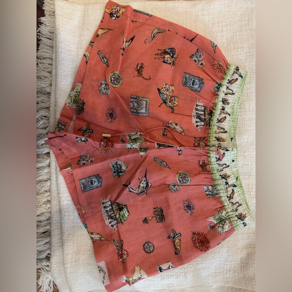 NWOT Alemais printed linen shorts US size 8 - Picture 4 of 6